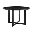 Armen Living Grand 5-Piece Round Modern Aluminum Dining Table Set in Black/Gray