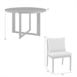Armen Living Grand 5-Piece Round Modern Aluminum Dining Table Set in Black/Gray