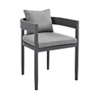 Armen Living Argiope 7-Piece Outdoor Aluminum Dining Table Set in Black/Gray