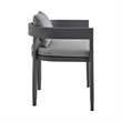 Armen Living Argiope 7-Piece Outdoor Aluminum Dining Table Set in Black/Gray