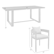 Armen Living Argiope 7-Piece Outdoor Aluminum Dining Table Set in Black/Gray