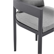 Armen Living Argiope 7-Piece Outdoor Aluminum Dining Table Set in Black/Gray