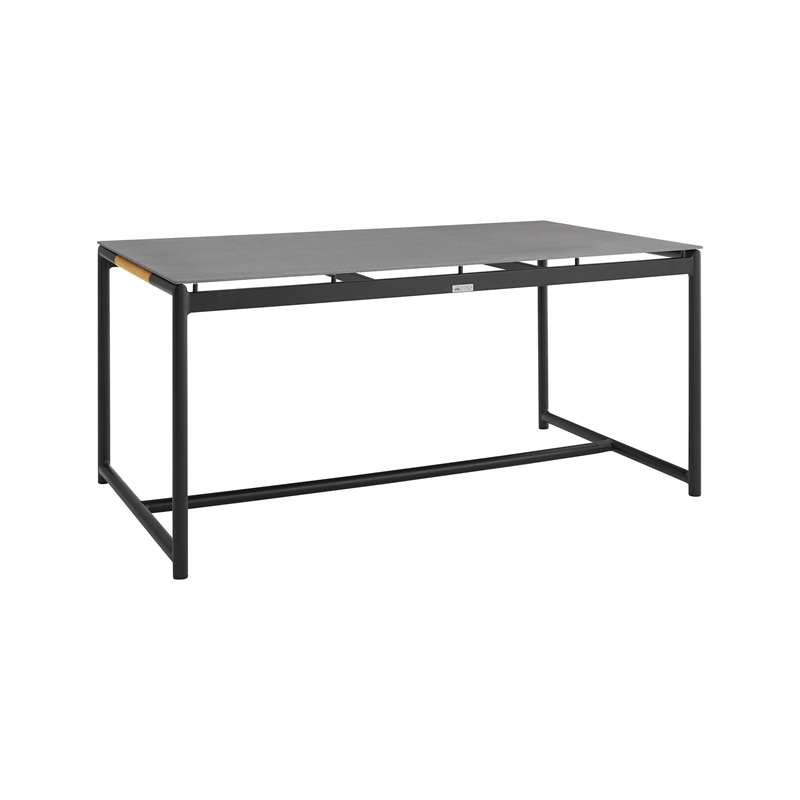 Armen Living Royal 7-Piece Outdoor Modern Aluminum Dining Set in Black/Dark Gray