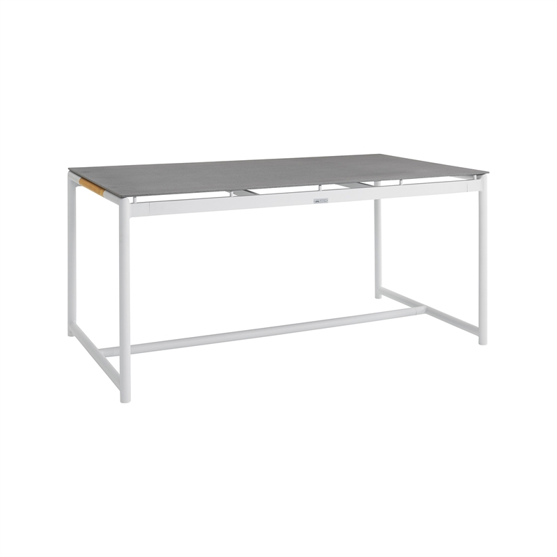 Armen Living Royal 5-Piece Outdoor Aluminum Dining Set in White/Light Gray