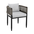 Armen Living Felicia 7-Piece Outdoor Aluminum Dining Table Set in Black/Gray