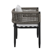 Armen Living Felicia 7-Piece Outdoor Aluminum Dining Table Set in Black/Gray
