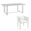 Armen Living Felicia 7-Piece Outdoor Aluminum Dining Table Set in Black/Gray