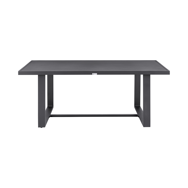Armen Living Argiope 5-Piece Aluminum Outdoor Dining Table Set in Black/Gray
