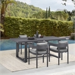 Armen Living Argiope 5-Piece Aluminum Outdoor Dining Table Set in Black/Gray