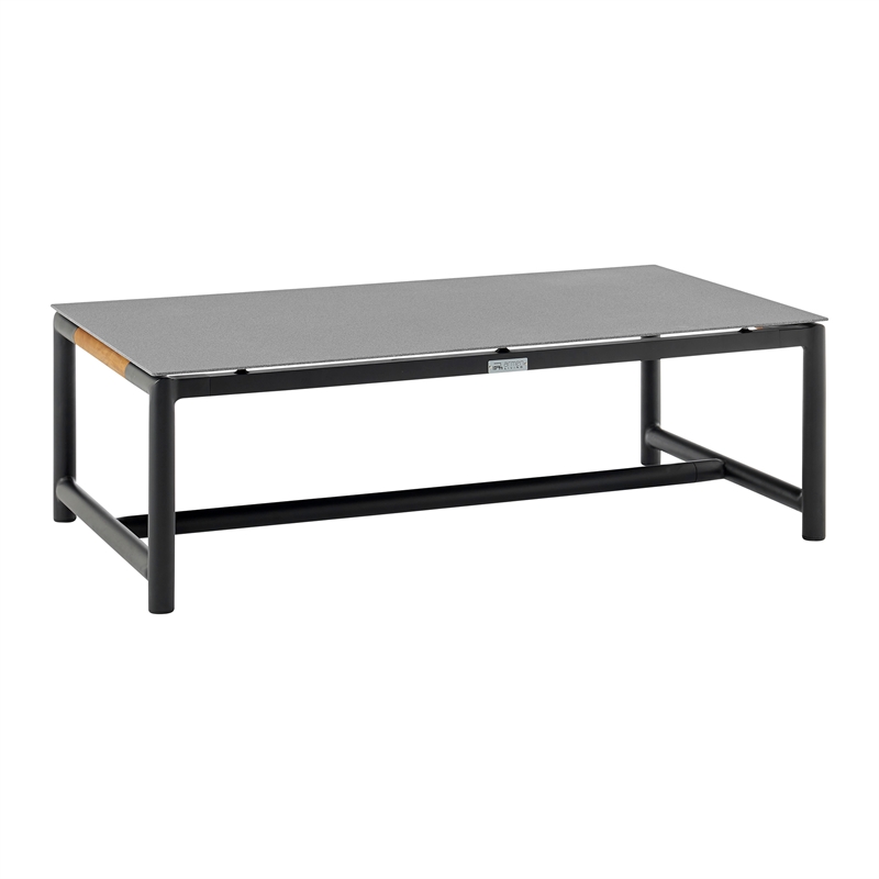 Armen Living Royal 4-Piece Aluminum Outdoor Seating Set in Black/Dark Gray