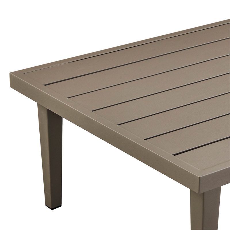 Armen Living Silvana 4-Piece Outdoor Fabric/Aluminum Conversation Set in Gray