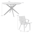 Armen Living Sachi 5-Piece Outdoor Wood/Concrete Dining Set in Light Brown/Gray