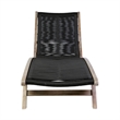 Chateau Adjustable Chaise Lounge Chair in Eucalyptus Wood and Charcoal Rope