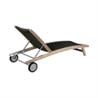 Chateau Adjustable Chaise Lounge Chair in Eucalyptus Wood and Charcoal Rope