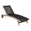 Chateau Adjustable Chaise Lounge Chair in Eucalyptus Wood and Charcoal Rope
