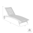 Chateau Patio Adjustable Chaise Lounge Chair in Eucalyptus Wood and Gray Rope