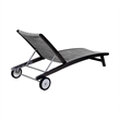 Chateau Patio Adjustable Chaise Lounge Chair in Eucalyptus Wood and Gray Rope