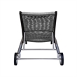 Chateau Patio Adjustable Chaise Lounge Chair in Eucalyptus Wood and Gray Rope