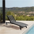 Chateau Patio Adjustable Chaise Lounge Chair in Eucalyptus Wood and Gray Rope