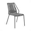 Sydney and Clip Patio 5 Piece Dining Set in Gray Rope with Black Eucalyptus Wood