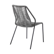 Sydney and Clip Patio 5 Piece Dining Set in Gray Rope with Black Eucalyptus Wood