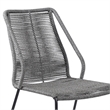 Sydney and Clip Patio 5 Piece Dining Set in Gray Rope with Black Eucalyptus Wood