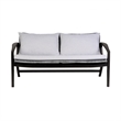 Armen Living Brighton 4-Piece Modern Wood & Fabric Outdoor Set in Gray/Black
