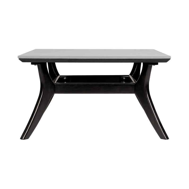 Armen Living Brighton 4-Piece Modern Wood & Fabric Outdoor Set in Gray/Black