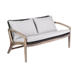 Armen Living Brighton 4-Piece Modern Wood/Fabric Outdoor Set in Natural/Charcoal