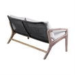 Armen Living Brighton 4-Piece Modern Wood/Fabric Outdoor Set in Natural/Charcoal