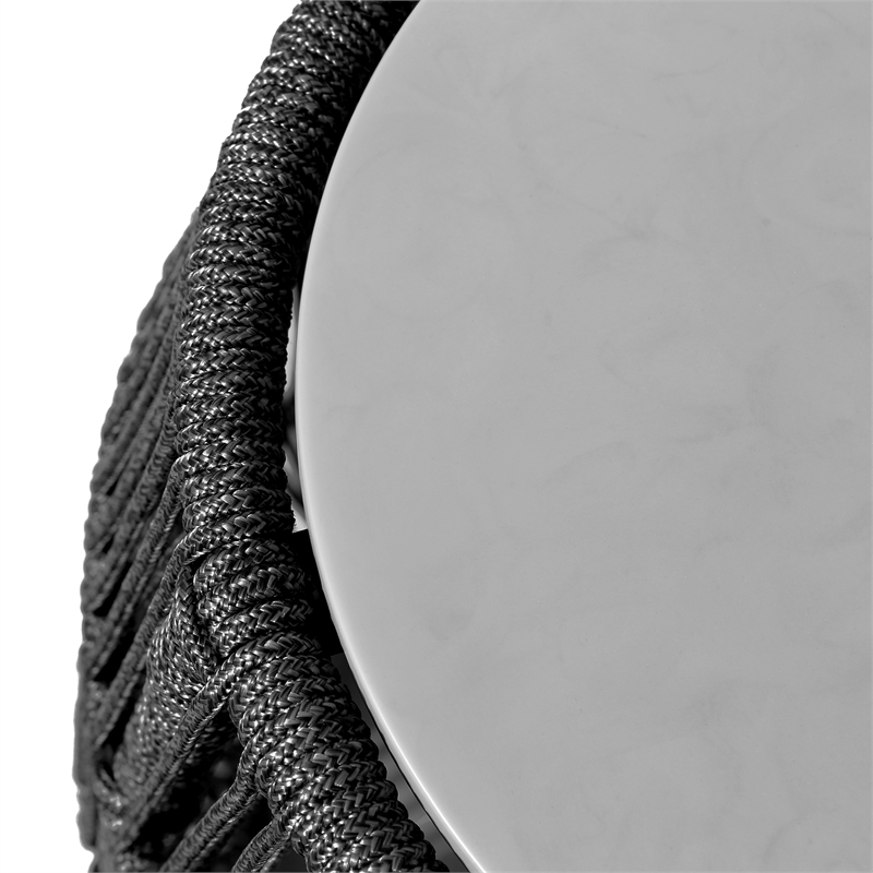 Armen Living Emory Fabric & Stone Indoor Outdoor Garden Stool in Charcoal/Gray
