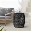 Armen Living Emory Fabric & Stone Indoor Outdoor Garden Stool in Charcoal/Gray