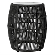 Armen Living Emory Fabric & Stone Indoor Outdoor Garden Stool in Charcoal/Gray