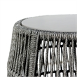 Armen Living Emory Indoor Outdoor Fabric & Stone Garden Stool End Table in Gray