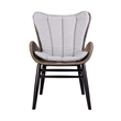 Armen Living Fanny Outdoor Fabric/Wood Dining Chair in Truffle Gray/Black
