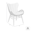 Armen Living Fanny Outdoor Fabric/Wood Dining Chair in Truffle Gray/Black