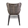 Armen Living Fanny Outdoor Fabric/Wood Dining Chair in Truffle Gray/Black