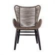 Armen Living Fanny Outdoor Fabric/Wood Dining Chair in Truffle Gray/Black