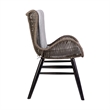 Armen Living Fanny Outdoor Fabric/Wood Dining Chair in Truffle Gray/Black