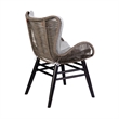 Armen Living Fanny Outdoor Fabric/Wood Dining Chair in Truffle Gray/Black