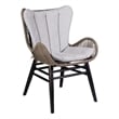 Armen Living Fanny Outdoor Fabric/Wood Dining Chair in Truffle Gray/Black