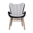 Armen Living Fanny Wood & Rope Outdoor Dining Chair in Natural/Charcoal