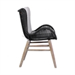 Armen Living Fanny Wood & Rope Outdoor Dining Chair in Natural/Charcoal