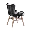 Armen Living Fanny Wood & Rope Outdoor Dining Chair in Natural/Charcoal
