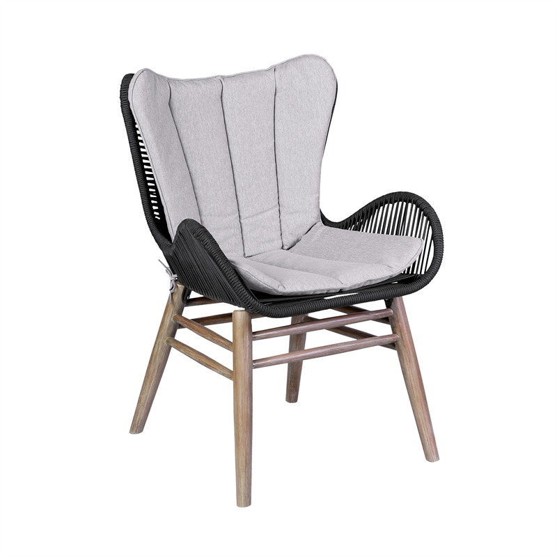 Sydney and Fanny 5 Piece Outdoor Patio Dining Set in Light Eucalyptus Wood