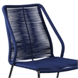 Armen Living Sydney Clip Outdoor 3-Piece Fabric/Wood Dining Set in Black/Blue