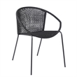 Armen Living Sydney Snack 3PC Outdoor Fabric & Stone Dining Set in Black/Gray