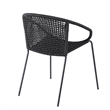 Armen Living Sydney Snack 3PC Outdoor Fabric & Stone Dining Set in Black/Gray