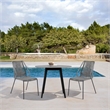 Armen Living Sydney Clip 3-Piece Outdoor Wood/Fabric Dining Set in Gray/Black