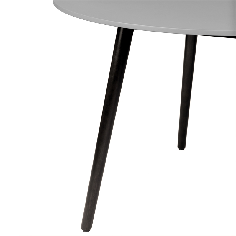 Armen Living Sydney Clip 3-Piece Outdoor Wood/Fabric Dining Set in Gray/Black
